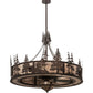 Meyda Lighting Moose at Dusk 54" 19-Light Mahogany Bronze Chandelier With Silver Mica Shade Glass and Fan