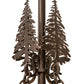 Meyda Lighting Moose at Dusk 54" 19-Light Mahogany Bronze Chandelier With Silver Mica Shade Glass and Fan