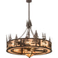 Meyda Lighting Moose at Dusk 54" 19-Light Mahogany Bronze Chandelier With Silver Mica Shade Glass and Fan