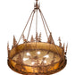 Meyda Lighting Moose at Dusk 54" 6-Light Rust Inverted Pendant Light With Amber Mica Shade Glass
