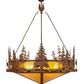 Meyda Lighting Moose at Dusk 54" 6-Light Rust Inverted Pendant Light With Amber Mica Shade Glass