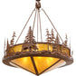 Meyda Lighting Moose at Dusk 54" 6-Light Rust Inverted Pendant Light With Amber Mica Shade Glass