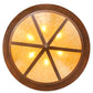 Meyda Lighting Moose at Dusk 54" 6-Light Rust Inverted Pendant Light With Amber Mica Shade Glass