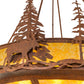 Meyda Lighting Moose at Dusk 54" 6-Light Rust Inverted Pendant Light With Amber Mica Shade Glass