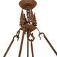 Meyda Lighting Moose at Dusk 54" 6-Light Rust Inverted Pendant Light With Amber Mica Shade Glass