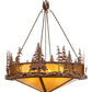 Meyda Lighting Moose at Dusk 54" 6-Light Rust Inverted Pendant Light With Amber Mica Shade Glass
