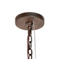 Meyda Lighting Moose at Dusk 54" 6-Light Rustic Nail Inverted Pendant Light With Amber Mica Shade Glass