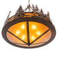 Meyda Lighting Moose at Dusk 54" 6-Light Rustic Nail Inverted Pendant Light With Amber Mica Shade Glass