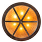 Meyda Lighting Moose at Dusk 54" 6-Light Rustic Nail Inverted Pendant Light With Amber Mica Shade Glass