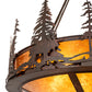 Meyda Lighting Moose at Dusk 54" 6-Light Rustic Nail Inverted Pendant Light With Amber Mica Shade Glass