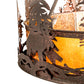 Meyda Lighting Moose at Dusk 54" 6-Light Rustic Nail Inverted Pendant Light With Amber Mica Shade Glass