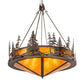 Meyda Lighting Moose at Dusk 54" 6-Light Rustic Nail Inverted Pendant Light With Amber Mica Shade Glass