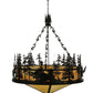 Meyda Lighting Moose at Dusk 56" 6-Light Timeless Bronze Inverted Pendant Light With Beige Shade Glass