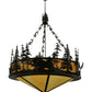 Meyda Lighting Moose at Dusk 56" 6-Light Timeless Bronze Inverted Pendant Light With Beige Shade Glass