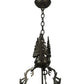 Meyda Lighting Moose at Dusk 56" 6-Light Timeless Bronze Inverted Pendant Light With Beige Shade Glass