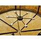 Meyda Lighting Moose at Dusk 56" 6-Light Timeless Bronze Inverted Pendant Light With Beige Shade Glass
