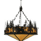 Meyda Lighting Moose at Dusk 56" 6-Light Timeless Bronze Inverted Pendant Light With Beige Shade Glass
