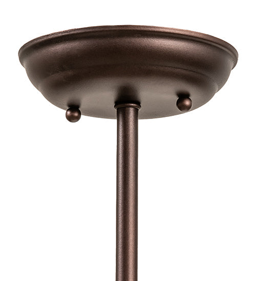 Meyda Lighting Moose at Dusk 8" Mahogany Bronze Mini Pendant Light With Beige Art Shade Glass