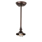 Meyda Lighting Moose at Dusk 8" Mahogany Bronze Mini Pendant Light With Beige Art Shade Glass