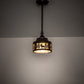 Meyda Lighting Moose at Dusk 8" Mahogany Bronze Mini Pendant Light With Beige Art Shade Glass