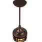 Meyda Lighting Moose at Dusk 8" Mahogany Bronze Mini Pendant Light With Beige Art Shade Glass