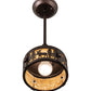 Meyda Lighting Moose at Dusk 8" Mahogany Bronze Mini Pendant Light With Beige Art Shade Glass