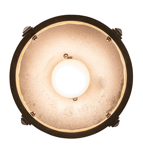 Meyda Lighting Moose at Dusk 8" Mahogany Bronze Mini Pendant Light With Beige Art Shade Glass
