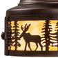 Meyda Lighting Moose at Dusk 8" Mahogany Bronze Mini Pendant Light With Beige Art Shade Glass