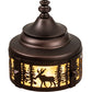 Meyda Lighting Moose at Dusk 8" Mahogany Bronze Mini Pendant Light With Beige Art Shade Glass