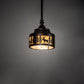 Meyda Lighting Moose at Dusk 8" Mahogany Bronze Mini Pendant Light With Beige Shade Glass