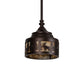 Meyda Lighting Moose at Dusk 8" Mahogany Bronze Mini Pendant Light With Beige Shade Glass