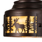 Meyda Lighting Moose at Dusk 8" Mahogany Bronze Mini Pendant Light With Beige Shade Glass