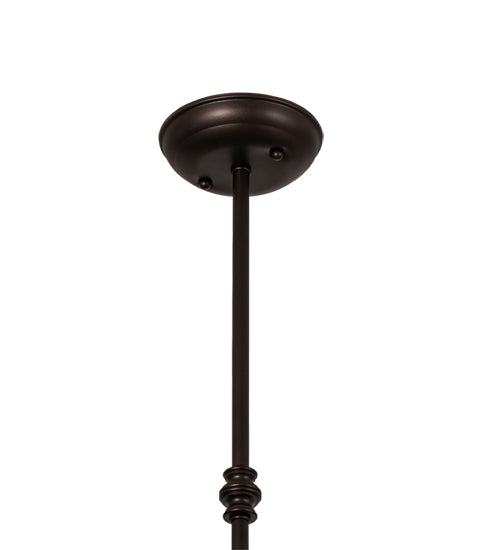 Meyda Lighting Moose at Dusk 8" Mahogany Bronze Mini Pendant Light With Beige Shade Glass
