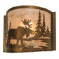 Meyda Lighting Moose at Lake 12" Antique Copper Wall Sconce With Silver Mica Shade Glass