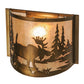 Meyda Lighting Moose at Lake 12" Antique Copper Wall Sconce With Silver Mica Shade Glass