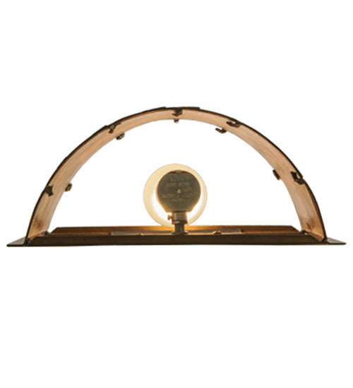 Meyda Lighting Moose at Lake 12" Antique Copper Wall Sconce With Silver Mica Shade Glass