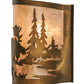 Meyda Lighting Moose at Lake 12" Antique Copper Wall Sconce With Silver Mica Shade Glass