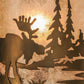 Meyda Lighting Moose at Lake 12" Antique Copper Wall Sconce With Silver Mica Shade Glass