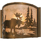 Meyda Lighting Moose at Lake 12" Antique Copper Wall Sconce With Silver Mica Shade Glass