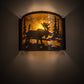 Meyda Lighting Moose at Lake 12" Timeless Bronze Wall Sconce With Amber Mica Shade Glass