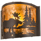 Meyda Lighting Moose at Lake 12" Timeless Bronze Wall Sconce With Amber Mica Shade Glass