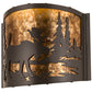 Meyda Lighting Moose at Lake 12" Timeless Bronze Wall Sconce With Amber Mica Shade Glass