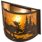 Meyda Lighting Moose at Lake 12" Timeless Bronze Wall Sconce With Amber Mica Shade Glass