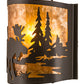 Meyda Lighting Moose at Lake 12" Timeless Bronze Wall Sconce With Amber Mica Shade Glass