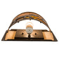 Meyda Lighting Moose at Lake 12" Timeless Bronze Wall Sconce With Amber Mica Shade Glass