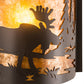 Meyda Lighting Moose at Lake 12" Timeless Bronze Wall Sconce With Amber Mica Shade Glass