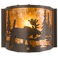 Meyda Lighting Moose at Lake 12" Timeless Bronze Wall Sconce With Amber Mica Shade Glass