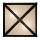 Meyda Lighting Moose at Lake 15" 2-Light Oil Rubbed Bronze Flush Mount Light With Green Blue & Frosted Clear Shade Glass