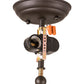 Meyda Lighting Moose at Lake 15" 2-Light Oil Rubbed Bronze Flush Mount Light With Green Blue & Frosted Clear Shade Glass
