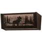 Meyda Lighting Moose at Lake 16" 2-Light Oil Rubbed Bronze Vanity Light With Silver Mica Shade Glass